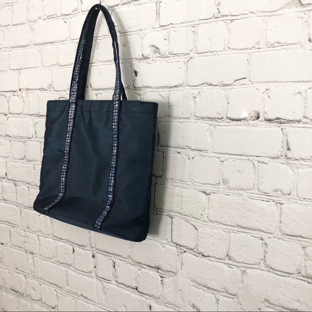 Small Navy Blue Tote Bag with Sequin - Picture 2 of 6